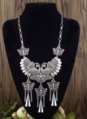 民族风项圈手工苗族头饰节日演出配饰复古古典项圈汉服百搭配饰女