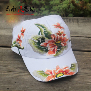 春夏云南民族风牡丹刺绣花杨丽萍鸭舌帽子女士百搭空顶太阳帽棒球