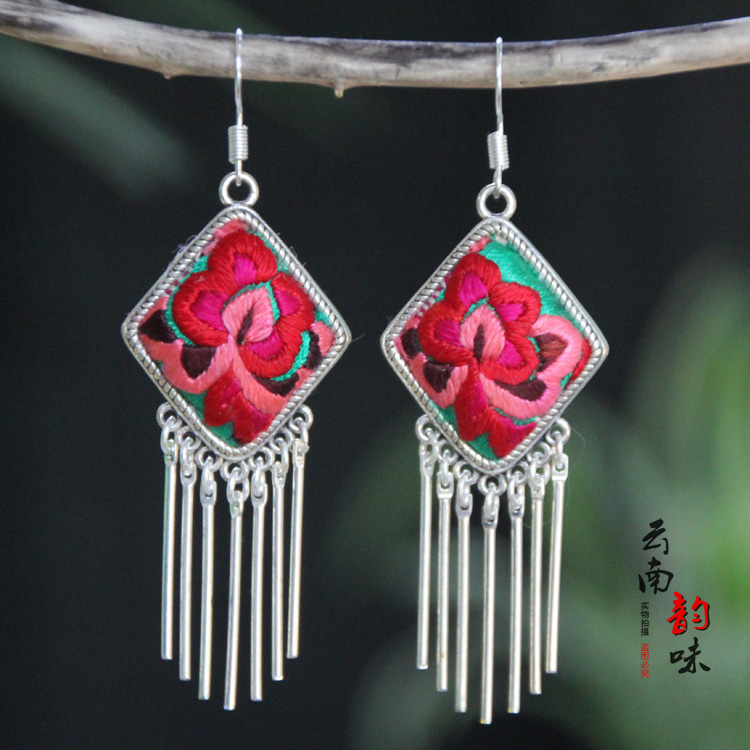 贵州民族风复古气质苗银手工老绣