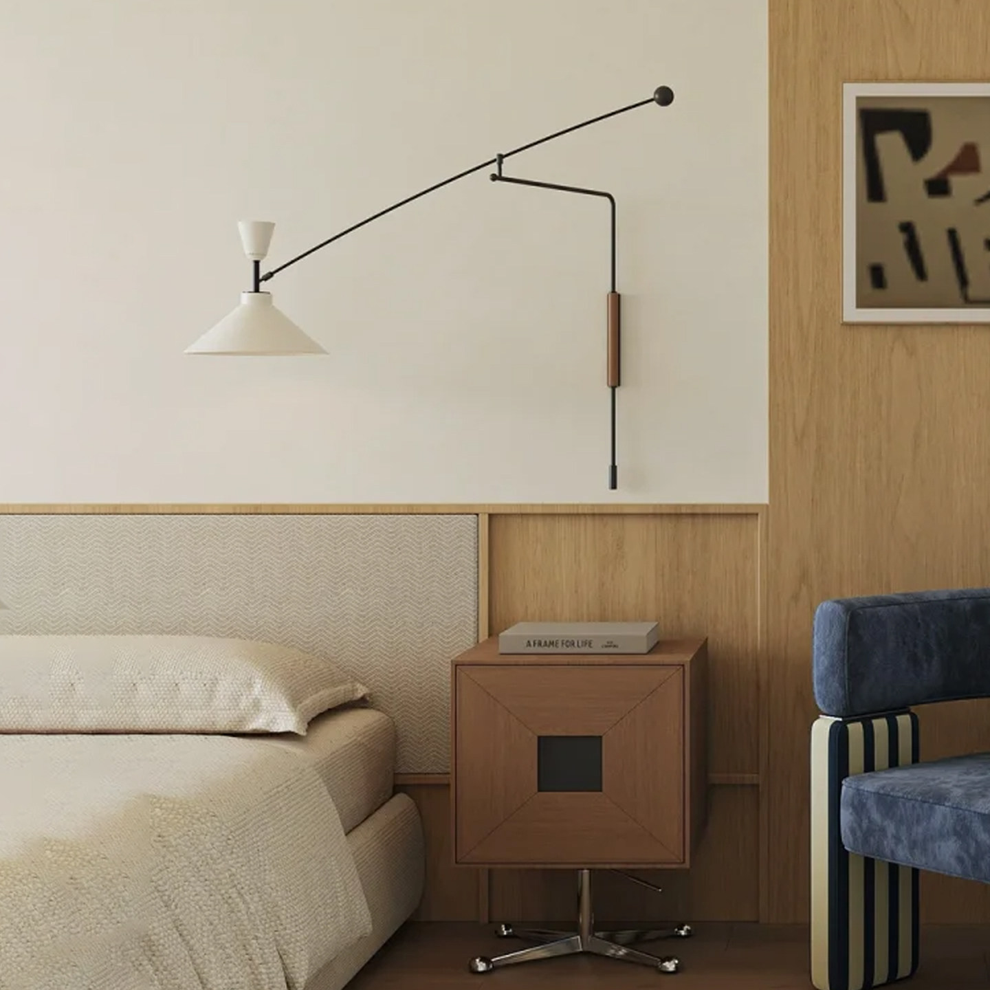 北欧简约现代长臂壁灯极简卧室床头客厅样板房灯背景墙灯设计师灯