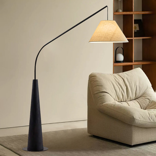 法式中古客厅落地灯北欧简约卧室书房复古风民宿钓鱼灯设计师地灯