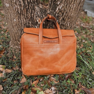 RRL复古男士 休闲手提电脑包质感男包真皮精品商务公文单肩斜挎包