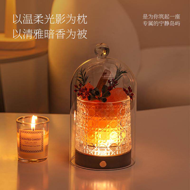 晶石香薰生日礼物盒氛围小夜灯英国梨与小苍兰青柠罗勒柑橘栀子花