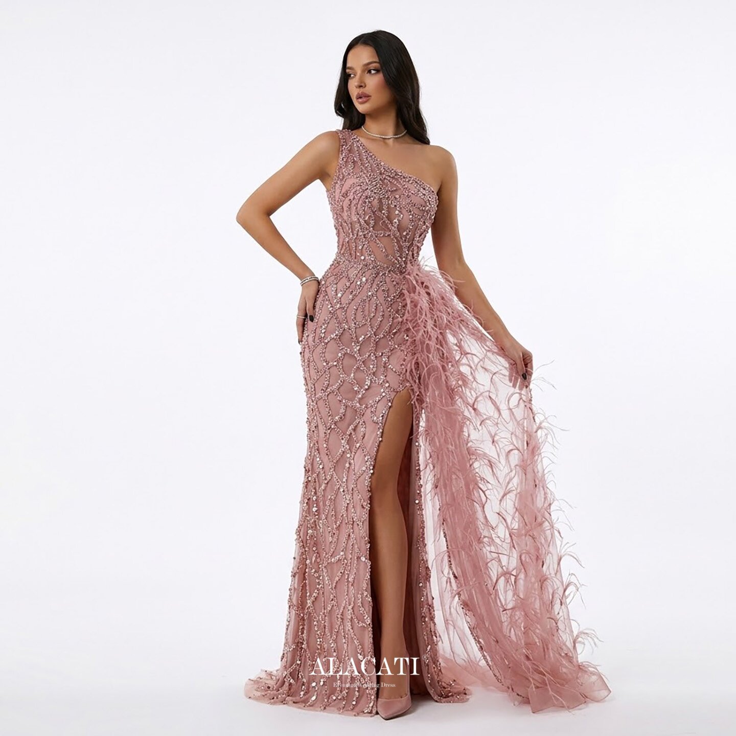 Alacati出口外贸高端晚礼服演出主持敬酒服迪拜鱼尾evening dress