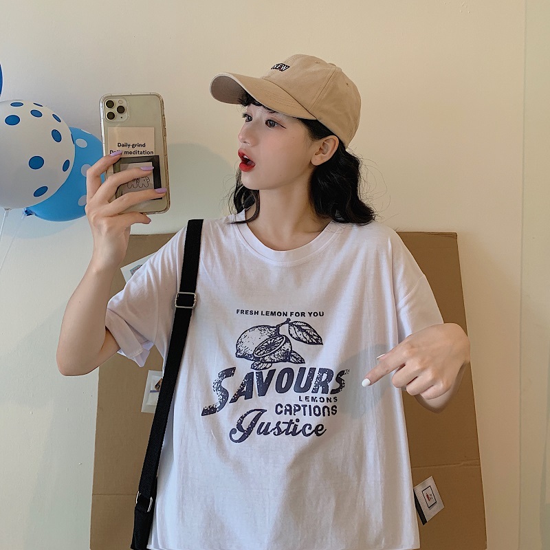 Real shooting fabric; 100% cotton 2020 summer new short sleeve T-shirt