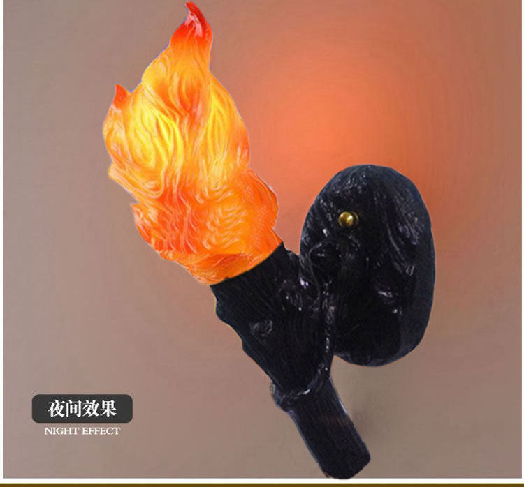 复古工业风火炬壁灯LOFT火把装饰灯/灯串