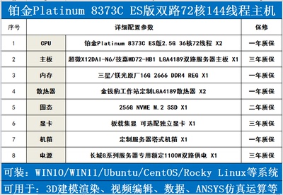 铂金三代8368Q8375工作站主机
