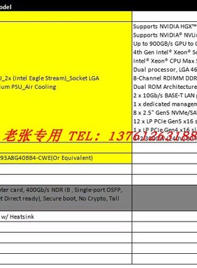 技嘉G593-SD0铂金8卡HGX H100 80G SXM5*8 NVlink GPU服务器整机