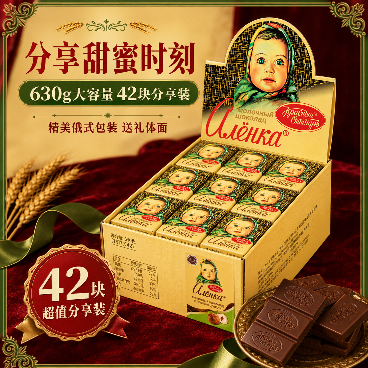 俄罗斯进口大头娃娃巧克力牛奶纯黑75%可可休闲儿童零食试吃装15g