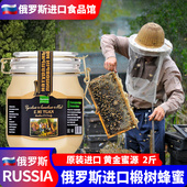 俄罗斯蜂蜜冬熊椴树蜜1000g卡扣装 自然雪蜜进口食品礼盒送人