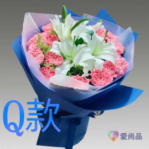 生日求婚粉百合广西钦州花店送花浦北县灵山县钦南区同城鲜花快递
