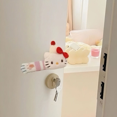 hellokitty门把手护套冬天防静电儿童防撞卡通猫咪拉手防冻保护套