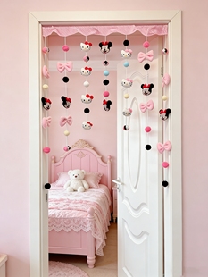 卡通可爱门帘卧室家用隔断帘免打孔男女生房装饰阳台玄关吊饰挂饰