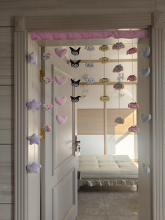 三丽鸥门帘可爱卡通挂饰儿童房阳台宿舍女孩卧室房间门挂帘免打孔