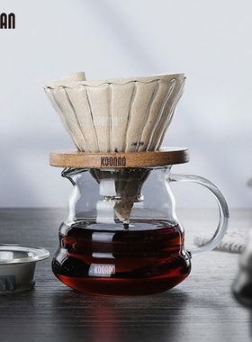 手冲咖啡入门 陶瓷玻璃V60滤杯 咖啡分享壶 细口壶美式玻璃分享壶