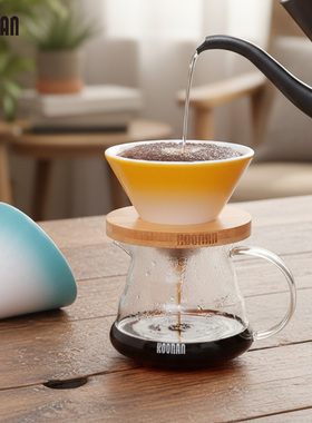 手冲咖啡v62山川文陶瓷滤杯滴滤式过滤器家用咖啡壶手冲咖啡套装