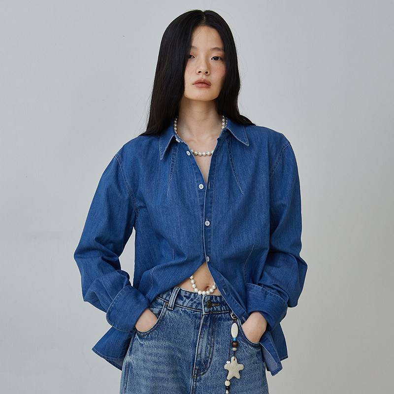 StudioFun小众牛仔衬衫图片