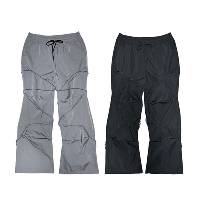 C7铆钉褶皱堆叠喇叭解构绑带