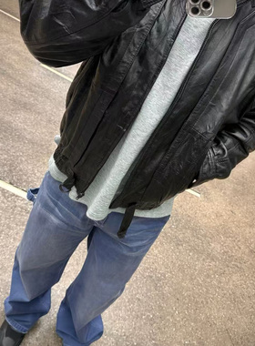 Cseven法工裤vintage伐木工装裤水洗做旧磨白磨破直筒裤微A字裤