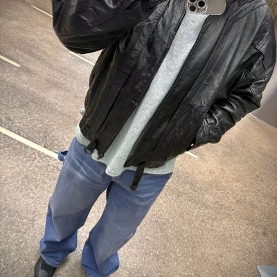 Cseven法工裤vintage伐木工装裤水洗做旧磨白磨破直筒裤微A字裤