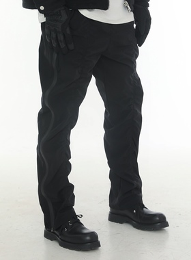 C7 机能拉链裤 微喇叭3D褶皱非kiko far archive vujade fog cpfm