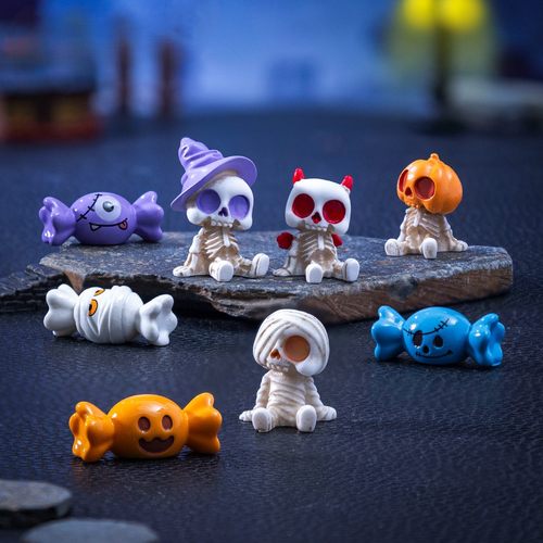 微景观万圣节糖果南瓜骷髅公仔