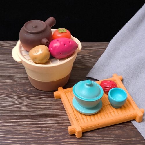 微景观卡通可爱围炉煮茶场景摆件