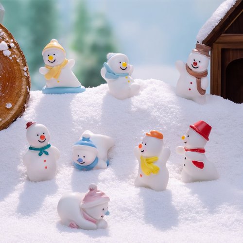 微景观可爱打雪仗圣诞节雪人公仔