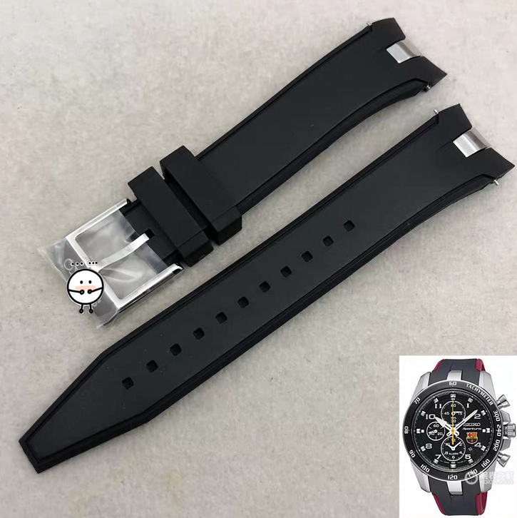 乐乐表行 适配精工SPORTURA SNAE93J1手表 胶带 巴萨新款专用21mm