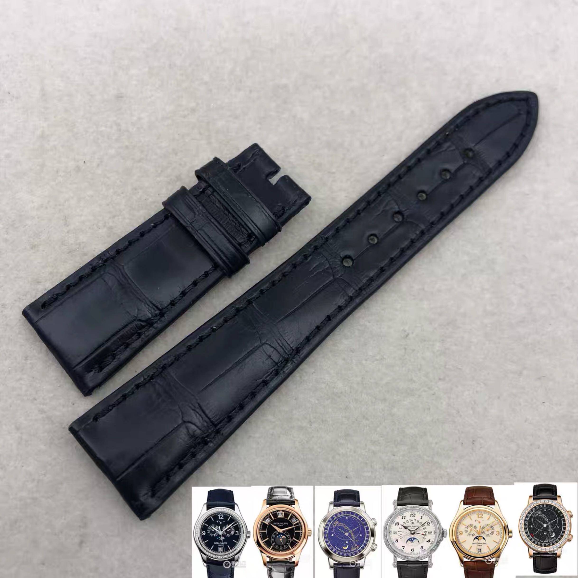 适配原装百达翡丽5147g 5205 5271g超级复杂功能鳄鱼真皮表带20mm