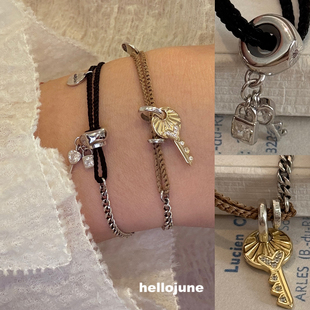 hellojune 钥匙手链小锁吊坠手绳