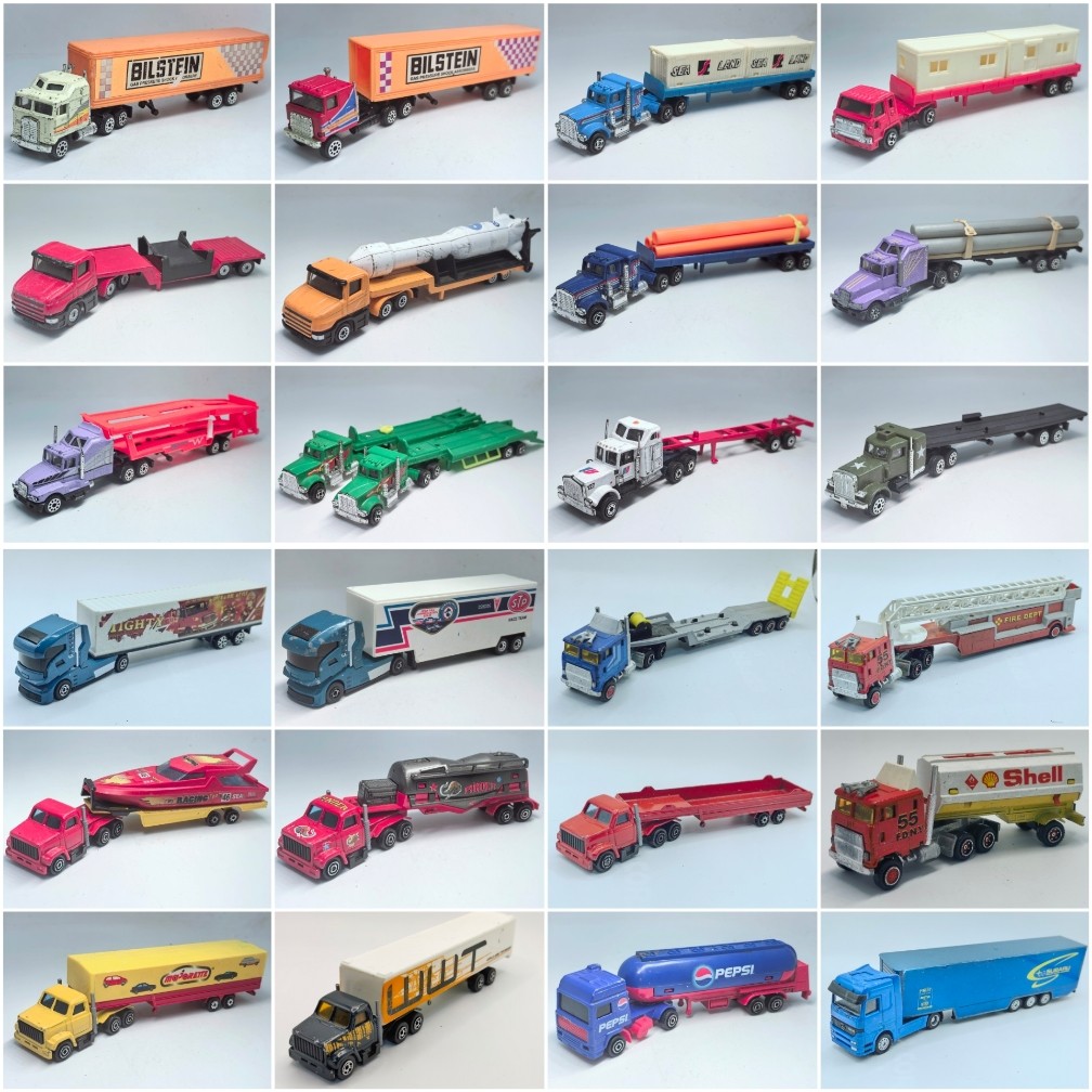 二手小比例 1/87-1/100领航员SIKU半挂车消防车油罐车 平板车货车