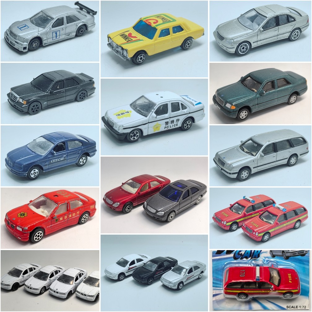 二手1/64左右四门警车奔驰宝马 7系5系3系 A4 A7S级E级C级瓦罐