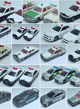 二手1/64左右TOMY多美卡四门警车皇冠斯巴鲁奔驰隐形战车皇冠