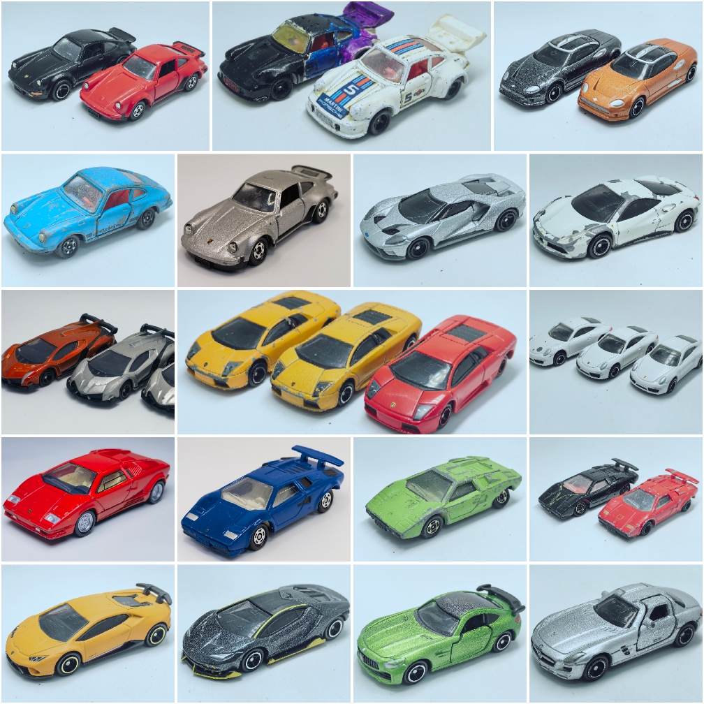 二手1/64左右TOMY多美卡欧美超跑两门车合金模型保时捷兰博基尼