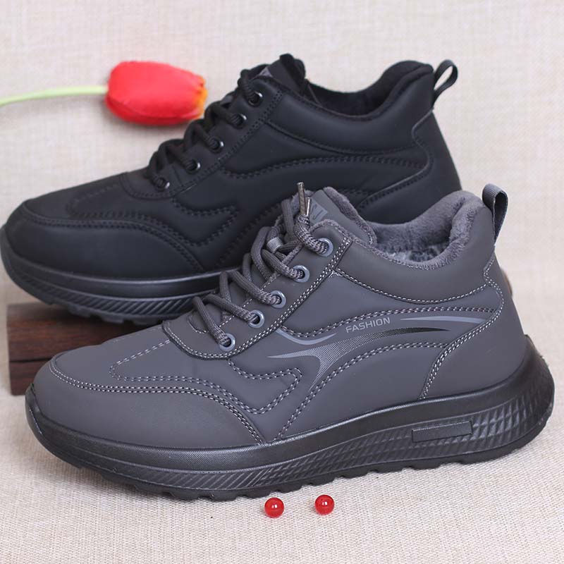 老北京布鞋男鞋冬季棉鞋保暖系带休闲运动鞋百搭轻便防滑开车棉靴