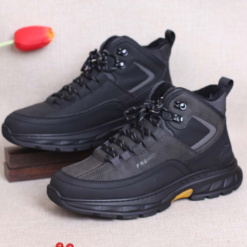 老北京布鞋男冬季加绒保暖防滑棉