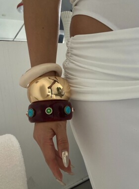 辣辣家欧美风复古不规则海星手镯时尚开口可调节金属手环海洋度假