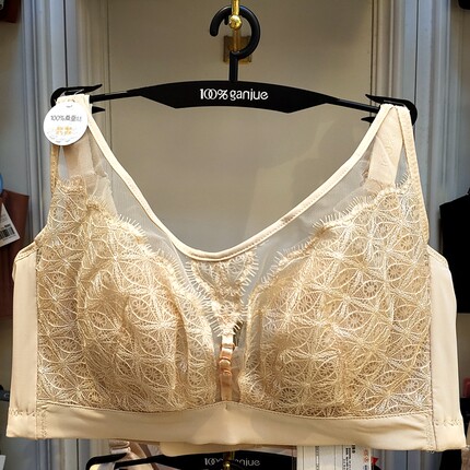 100百分百感觉内衣桑蚕丝微抹胸薄C杯蕾丝边聚拢调整上托文胸1507