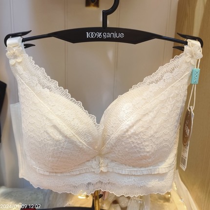 100%百分百感觉柔软舒适云感棉中厚a杯桑蚕丝无钢圈性感内衣1635