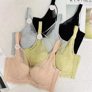 100%百分百感觉夏季 C杯软钢圈性感蕾丝聚拢桑蚕丝内衣1596 超薄款