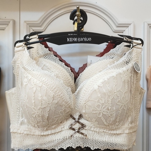 100%感觉内衣百分百感觉莫代尔中厚a杯性感深V聚拢平小胸文胸1564