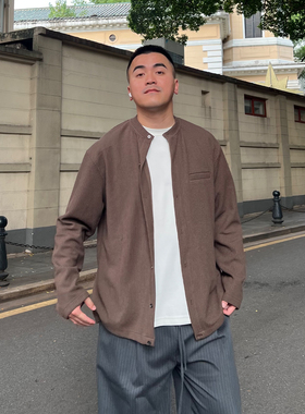 FFMR「肌理褶皱 复古配色」2025秋季休闲宽松复古T恤开衫外套男款