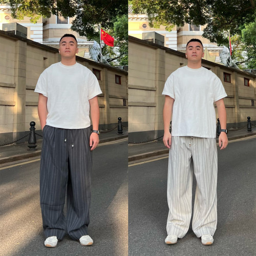 FFMR夏季亚麻垂感透气阔腿裤男