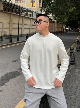 FFMR【纽扣设计德绒T恤】2025秋冬保暖亲肤百搭圆领打底上衣男款