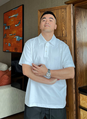 FFMR「简约重磅/纯色polo衫」2026夏季宽松休闲通勤美式翻领T恤男