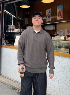 FFMR「老钱风肌理针织polo衫」2025秋冬美式翻领毛衣休闲针织衫男