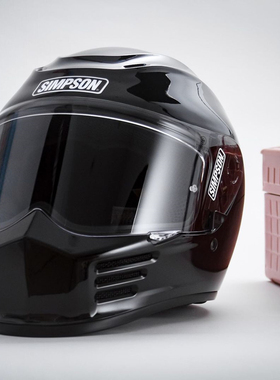 现货Simpson辛普森极速悍匪复古头盔哈雷 印第安匪帮DS全盔黑色