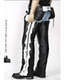 保暖防风哈雷印第安骑士牧人皮裤 套 韩国个性 黑白牛皮长裤 包邮 新品