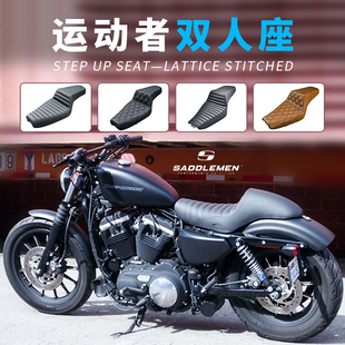 新品包邮saddlemen哈雷883 X48 1200改装坐垫舒适连体双人座黑色